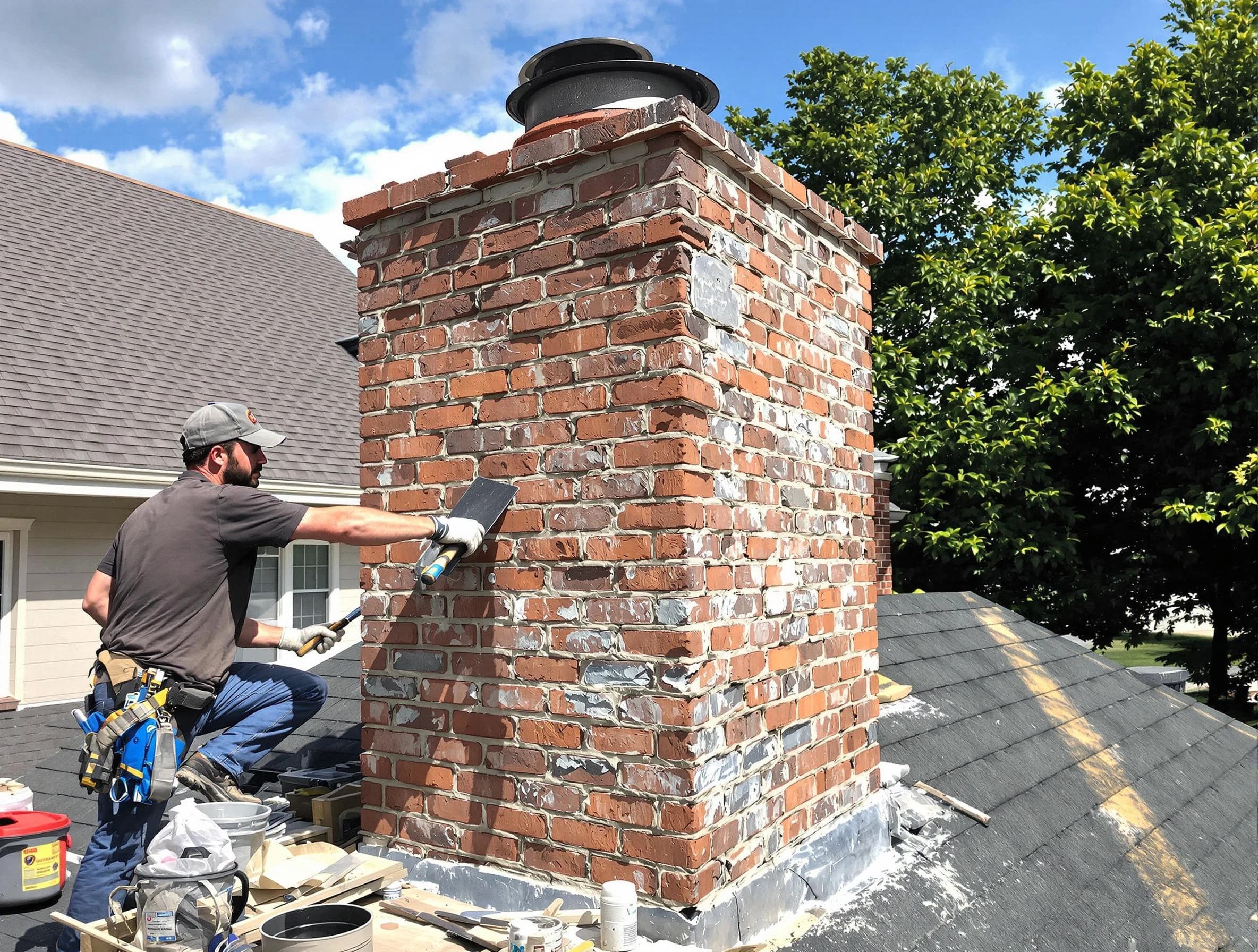 Completed chimney rebuild by New Bedford Chimney Sweep in New Bedford, MA