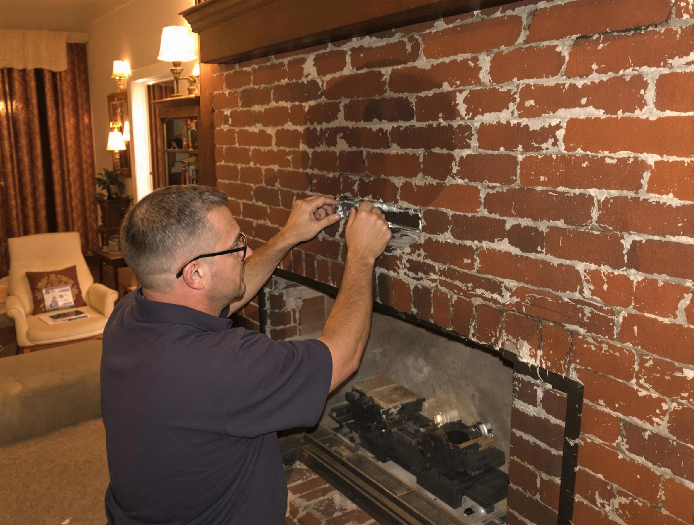 New Bedford Chimney Sweep expert fixing a fireplace in New Bedford, MA